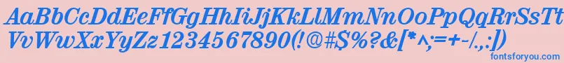 Шрифт ValencialhBoldItalic – синие шрифты на розовом фоне