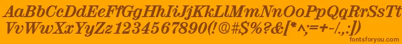 ValencialhBoldItalic Font – Brown Fonts on Orange Background