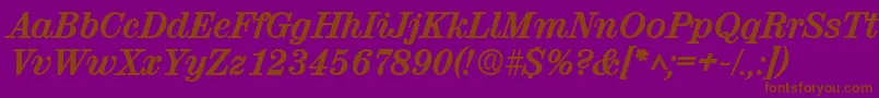 ValencialhBoldItalic Font – Brown Fonts on Purple Background