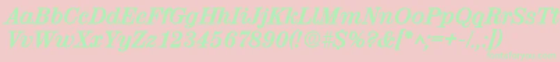 ValencialhBoldItalic Font – Green Fonts on Pink Background