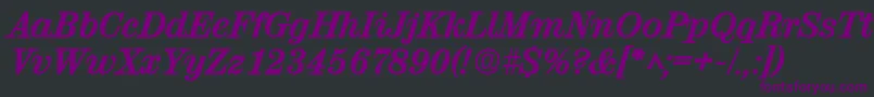 フォントValencialhBoldItalic – 黒い背景に紫のフォント