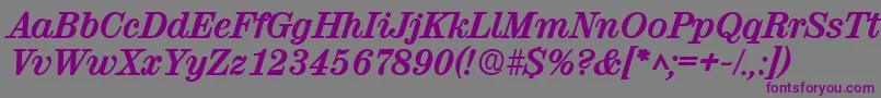 Шрифт ValencialhBoldItalic – фиолетовые шрифты на сером фоне