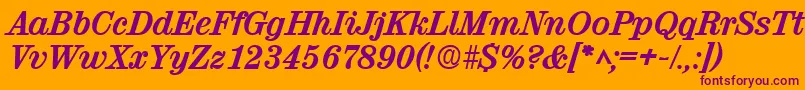 ValencialhBoldItalic Font – Purple Fonts on Orange Background