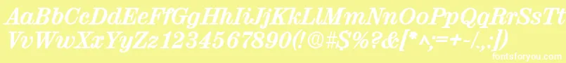 フォントValencialhBoldItalic – 黄色い背景に白い文字