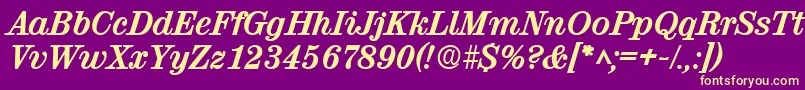 ValencialhBoldItalic Font – Yellow Fonts on Purple Background