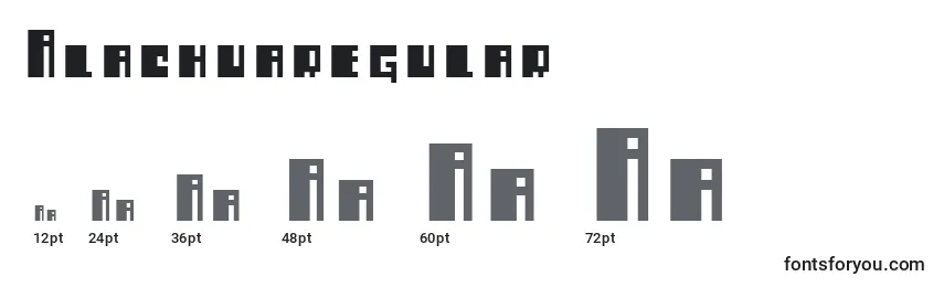 Размеры шрифта Alachuaregular