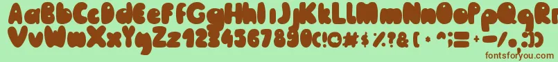 MailePoohRegular-fontti – ruskeat fontit vihreällä taustalla