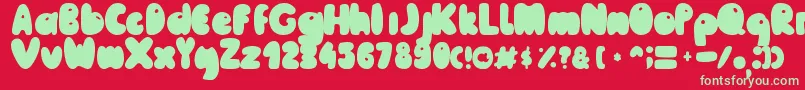 MailePoohRegular Font – Green Fonts on Red Background