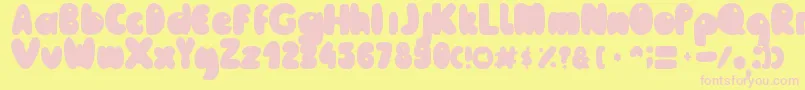 MailePoohRegular Font – Pink Fonts on Yellow Background