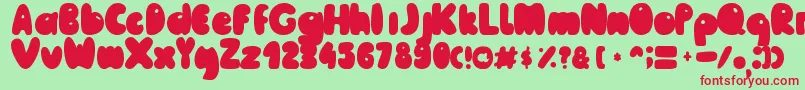 Шрифт MailePoohRegular – красные шрифты на зелёном фоне