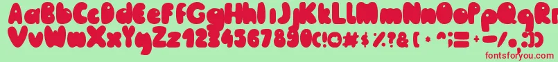 MailePoohRegular Font – Red Fonts on Green Background