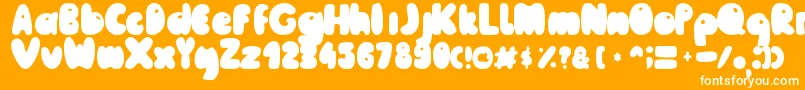 MailePoohRegular-Schriftart – Weiße Schriften auf orangefarbenem Hintergrund