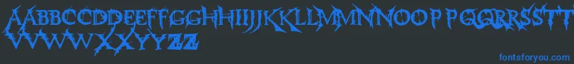フォントMakeJuice – 黒い背景に青い文字