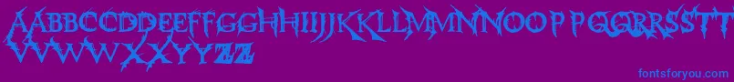 フォントMakeJuice – 紫色の背景に青い文字