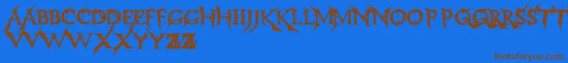MakeJuice Font – Brown Fonts on Blue Background