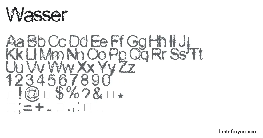Шрифт Wasser – алфавит, цифры, специальные символы