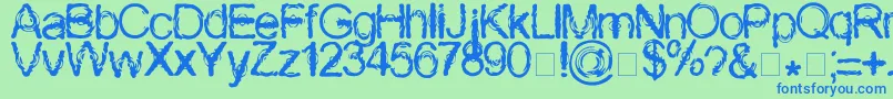 Wasser Font – Blue Fonts on Green Background