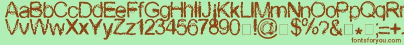 Wasser Font – Brown Fonts on Green Background