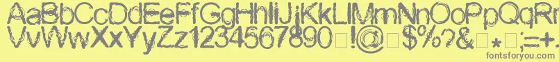 Wasser Font – Gray Fonts on Yellow Background