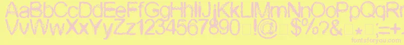 Wasser Font – Pink Fonts on Yellow Background