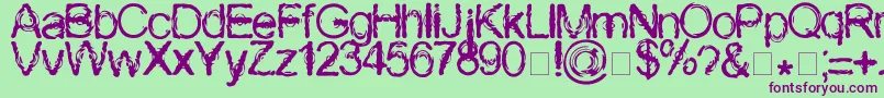 Wasser Font – Purple Fonts on Green Background