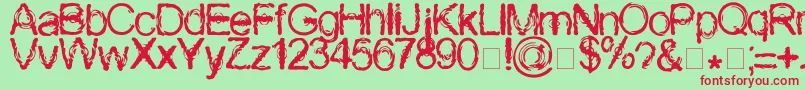 Wasser Font – Red Fonts on Green Background