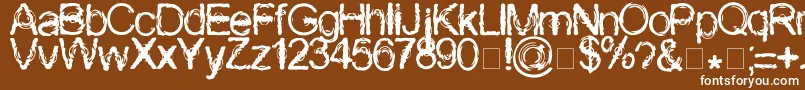 Weitere Informationen zur Wasser-Schriftart Wasser-Schriftart – Weiße Schriften auf braunem Hintergrund