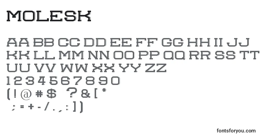 Fuente Molesk - alfabeto, números, caracteres especiales