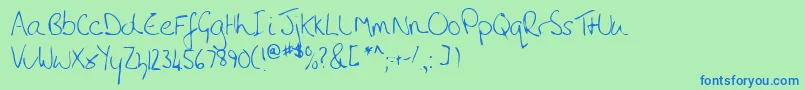 フォントLehn010 – 青い文字は緑の背景です。