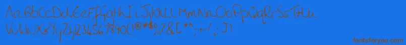 Lehn010 Font – Brown Fonts on Blue Background