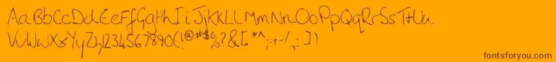 Lehn010 Font – Brown Fonts on Orange Background