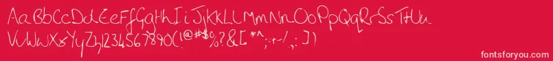 Lehn010 Font – Pink Fonts on Red Background