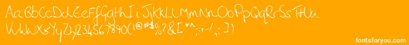 Lehn010-Schriftart – Weiße Schriften auf orangefarbenem Hintergrund