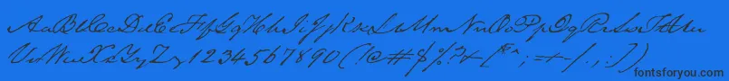 TexasHero-Schriftart – Schwarze Schriften auf blauem Hintergrund