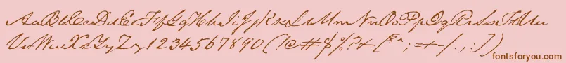 TexasHero-Schriftart – Braune Schriften auf rosa Hintergrund