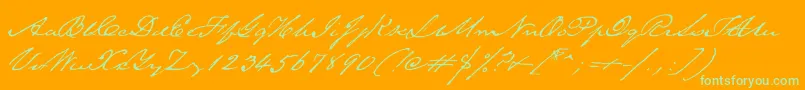 TexasHero Font – Green Fonts on Orange Background