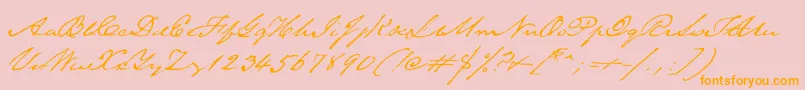 TexasHero Font – Orange Fonts on Pink Background