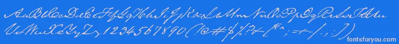 TexasHero-Schriftart – Rosa Schriften auf blauem Hintergrund