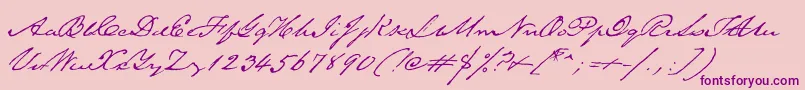 TexasHero-Schriftart – Violette Schriften auf rosa Hintergrund