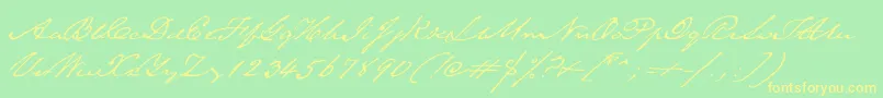 TexasHero Font – Yellow Fonts on Green Background