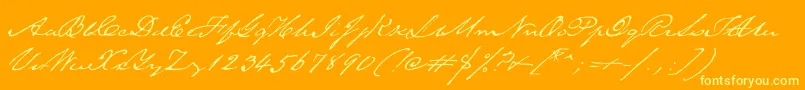 TexasHero Font – Yellow Fonts on Orange Background