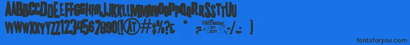 Fonte K.P.DutyFrazzledJl – fontes pretas em um fundo azul