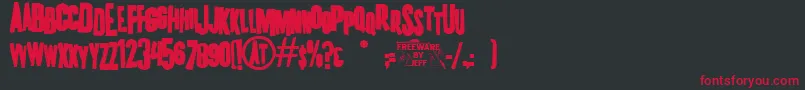 K.P.DutyFrazzledJl Font – Red Fonts on Black Background