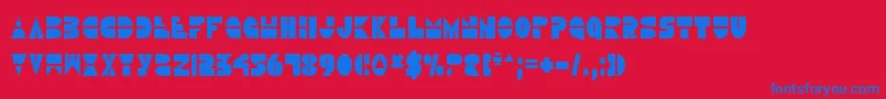 DiscoDuckCondensed Font – Blue Fonts on Red Background