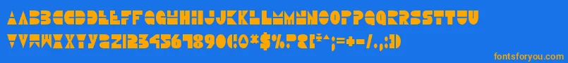 DiscoDuckCondensed Font – Orange Fonts on Blue Background