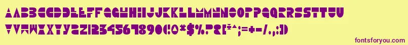 DiscoDuckCondensed-Schriftart – Violette Schriften auf gelbem Hintergrund
