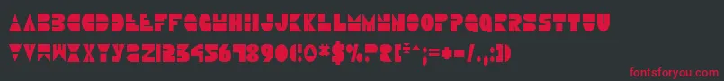 フォントDiscoDuckCondensed – 黒い背景に赤い文字