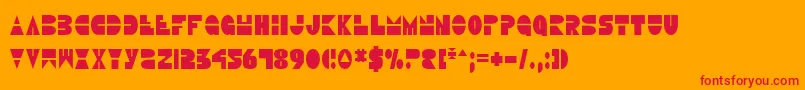 DiscoDuckCondensed Font – Red Fonts on Orange Background
