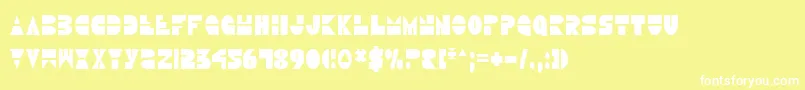Czcionka DiscoDuckCondensed – białe czcionki na żółtym tle