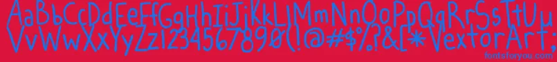 SpindlyLegs Font – Blue Fonts on Red Background